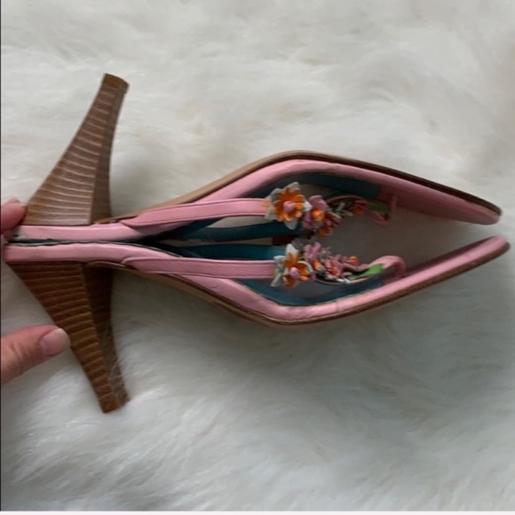 Lily Pulitzer | flower thong heel pink and blue - Picture 6 of 7